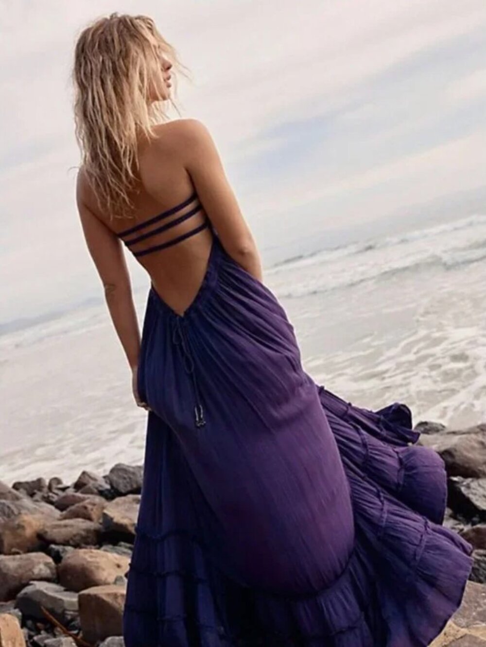 Free People Extratropical Maxi Dress - Purple/Plum (XL)